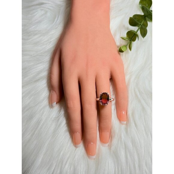 Watermelon Colored Stone Rin - Picture 8 of 9